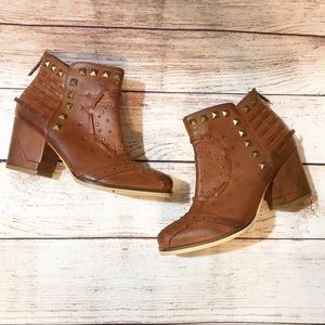 Michael Antonio Studio Brown Studded Booties